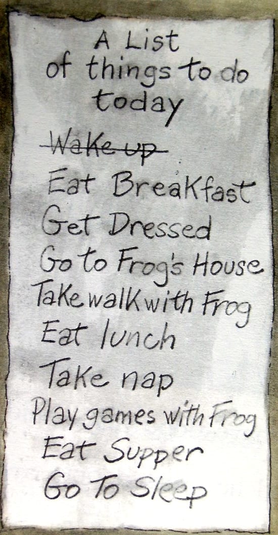 toad and frog - a list of things to do today
