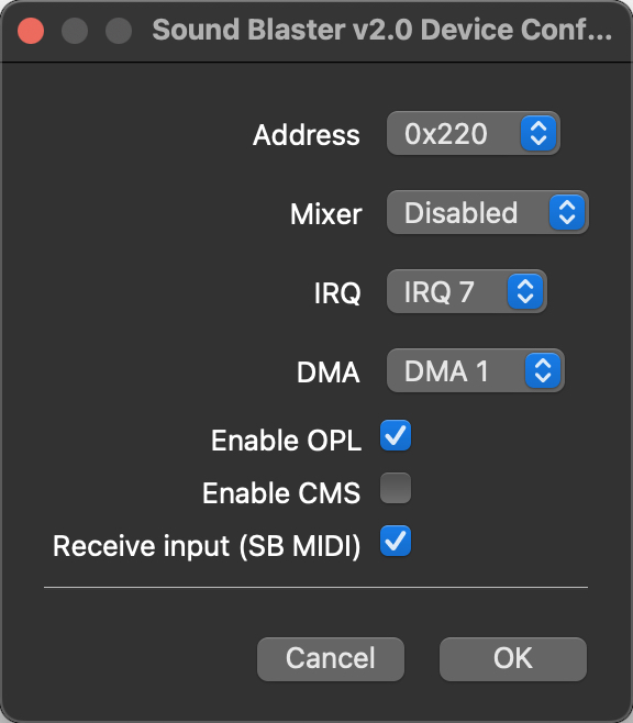 Configuring a sound card